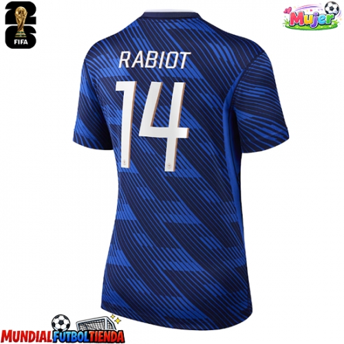Camiseta Francia Adrien Rabiot #14 Primera Equipación Replica Mundial 2026 para mujer mangas cortas